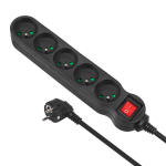 Maclean MCE183 5 lizdų ilgintuvas su jungikliu, 1,4 m, 2300W, juodas