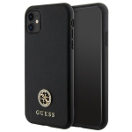 Guess 4G Strass Metal Logo dėklas iPhone 11 / XR, juodas