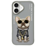 Nimmy Glasses Cool Dog dėklas telefonui iPhone 16, pilkas