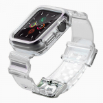 Silikoninis dirželis su dėklu Apple Watch 44mm Pusiau skaidri juoda