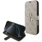 Guess Book 4G Metal Logo atverčiamas dėklas iPhone 18 Pro / 17 Pro, rožinis
