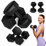&Scaron;e&scaron;iakampių hantelių rinkinys MOVEPRO 2x4 kg, juodas