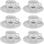 Espresso puodelių su lėk&scaron;tutėmis rinkinys Gaggia Milano, 6 vnt., baltas