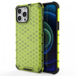Dėklas iPhone 13 Pro Max su Honeycomb dizainu ir TPU rėmeliu, žalias