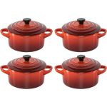 Le Creuset keraminių mini puodelių kepimui rinkinys, 4 vnt., 0.25 l, vy&scaron;nių raudonas