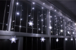 Kalėdinė LED girlianda-užuolaida Snaigės, 100 LED, balta