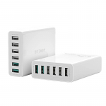 Blitzwolf BW-S15 6-Portų USB įkroviklis, 60W, QC 3.0, baltas