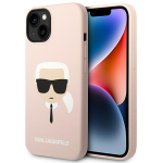 Karl Lagerfeld Silicone Karl's Head MagSafe dėklas iPhone 14 Plus / 15 Plus, rožinis