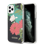 Guess iPhone 11 Pro dėklas Flower Collection, juodas
