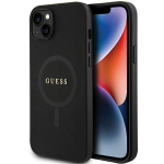 Guess dėklas iPhone 15 Plus telefonui Saffiano MagSafe, juodas