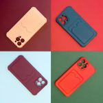 Dėklas Xiaomi Redmi 10X 4G / Note 9 su kortelių skyreliu Card Armor Case, aviečių spalvos