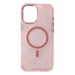 Telefono dėklas iPhone 16 Plus Glitter Case MagSafe, skaidriai rožinis su blizgučiais