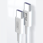 XO NB-Q190A PD USB-C - USB-C laidas, 1.0m, 60W, baltas
