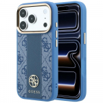 Dėklas Guess 4G Stripe Round and Classic Logos MagSafe skirtas iPhone 17 Pro Max / 18 Pro Max, mėlynas