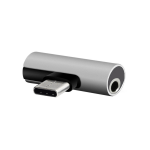Setty AD-C-JC-7 USB-C į 3.5mm + USB-C adapteris sidabrinis