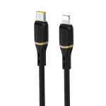 Laidas Dudao L25X USB-C į Lightning 30W 1m, juodas