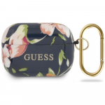 Ausinių dėklas Guess AirPods Pro GUACAPTPUBKFL03 Flower Collection, mėlynas
