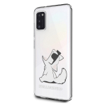 Karl Lagerfeld Samsung Galaxy A41 dėklas Choupette Fun, permatomas