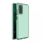 Skaidrus dėklas Spring Case telefonui Samsung Galaxy A72 4G su spalvotu rėmeliu, mėtų