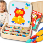 Bakalu medinė dėžutė su magnetine mozaika Montessori