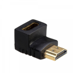Akyga HDMI adapteris, kampinis HDMI ki&scaron;tukas į HDMI lizdą (90&deg; vir&scaron;un), juodas