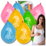 Bakalu balionai &bdquo;Baby Shower&ldquo;, spalvingi, 30 cm, 8 vnt.