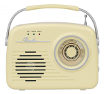 Setty Retro P350 Bluetooth garsiakalbis su FM radiju, smėlio spalvos