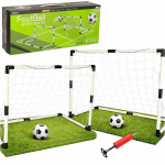Vaiki&scaron;ki futbolo vartai (2 vnt.) su kamuoliais ir pompa, 95x70x50 cm