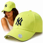 New York Yankees MLB Stretch Fit medvilninė kepurė su snapeliu, geltona