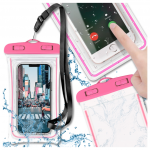 Bakalu universalus vandeniui atsparus telefono dėklas (iki 6.85"), rožinis