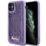 Guess dėklas iPhone 11 / Xr Sequin Script Metal, violetinis