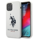 US Polo Silicone dėklas iPhone 12 Pro Max 6.7", baltas