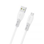 Dudao L25SM USB-A į micro USB silikoninis laidas 3 A 1 m, baltas