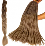 Kanekalon sintetinės ombre kasytės &scaron;ukuosenoms, 60 cm, kreminės