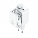 Joyroom JR-TCL05 GaN tinklo įkroviklis 45W su laido organizatoriumi, baltas