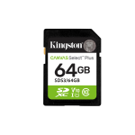 Atminties kortelė Kingston Canvas Select Plus SDHC, 64GB, 100MB/s, juoda