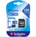 Verbatim microSDXC 128GB Class 10 UHS-I atminties kortelė su adapteriu, 44085