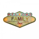Forever Light retro LED metalinė i&scaron;kaba Welcome Family