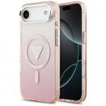 Apsauginis dėklas Guess IML Gradient Triangle Logo MagSafe skirtas iPhone Air, rožinis