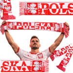 Lenkijos futbolo sirgaliaus &scaron;alikas, baltas ir raudonas