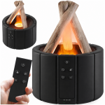 USB oro drėkintuvas ir kvapų difuzorius su RGB LED liepsnos efektu, juodas