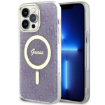 Guess dėklas iPhone 14 Pro Max telefonui 4G MagSafe, violetinis