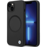 BMW Signature Liquid Silicone dėklas, skirtas iPhone 14, su MagSafe, juodas