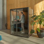 Tylos kabina Berlin Acoustics Mini Office Black, konfigūruojama