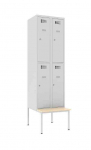 Metalinė spinta Classic 2R su suoliuku, 4 skyriai