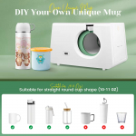 Automatinis puodelio spaudimo aparatas 10-11oz sublimacijos pervedimui su vienu mygtuku