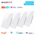 I&scaron;manusis Wi-Fi ir Bluetooth jutiklinis &scaron;viesos jungiklis 100-240V 10A