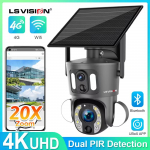 LS VISION 20X PTZ saulės energija varoma 4K WiFi IP66 akali kamera su dvigubais jutikliais