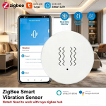 Tuya Zigbee Vibracijos Jutiklis Apskritas Nustatymo Jutiklis I&scaron;mani Programėlė Prane&scaron;imai Realaus Laiko Judėjimas Smūgio Aliarm Įra&scaron;as