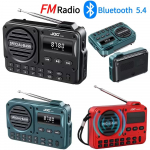 Ne&scaron;iojamas skaitmeninis FM radijas su įkrovimąja baterija, Bluetooth 5.4 ir LED ekranu